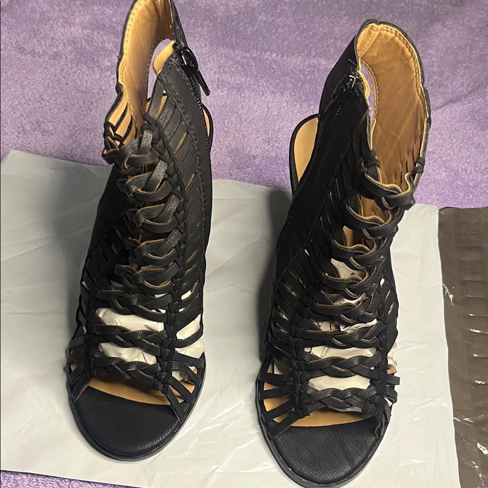 Elegant Black Women's Strappy Heels